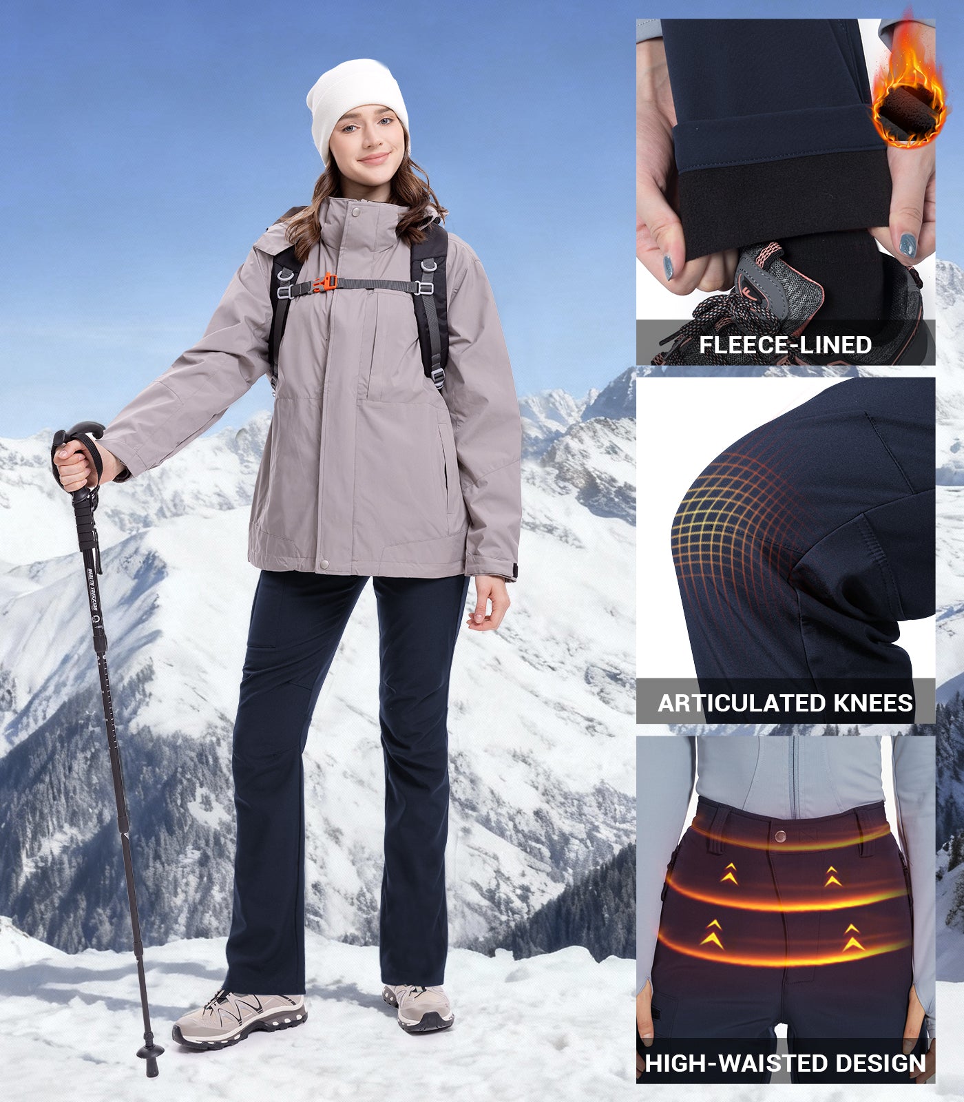 Pantalon de randonnée en ski de neige pour femmes - SnowVenture W003