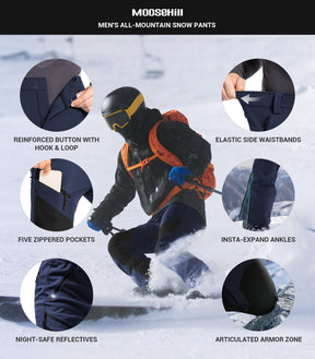 Pantalon d'hiver pour homme doublé en polaire - SnowVenture M055
