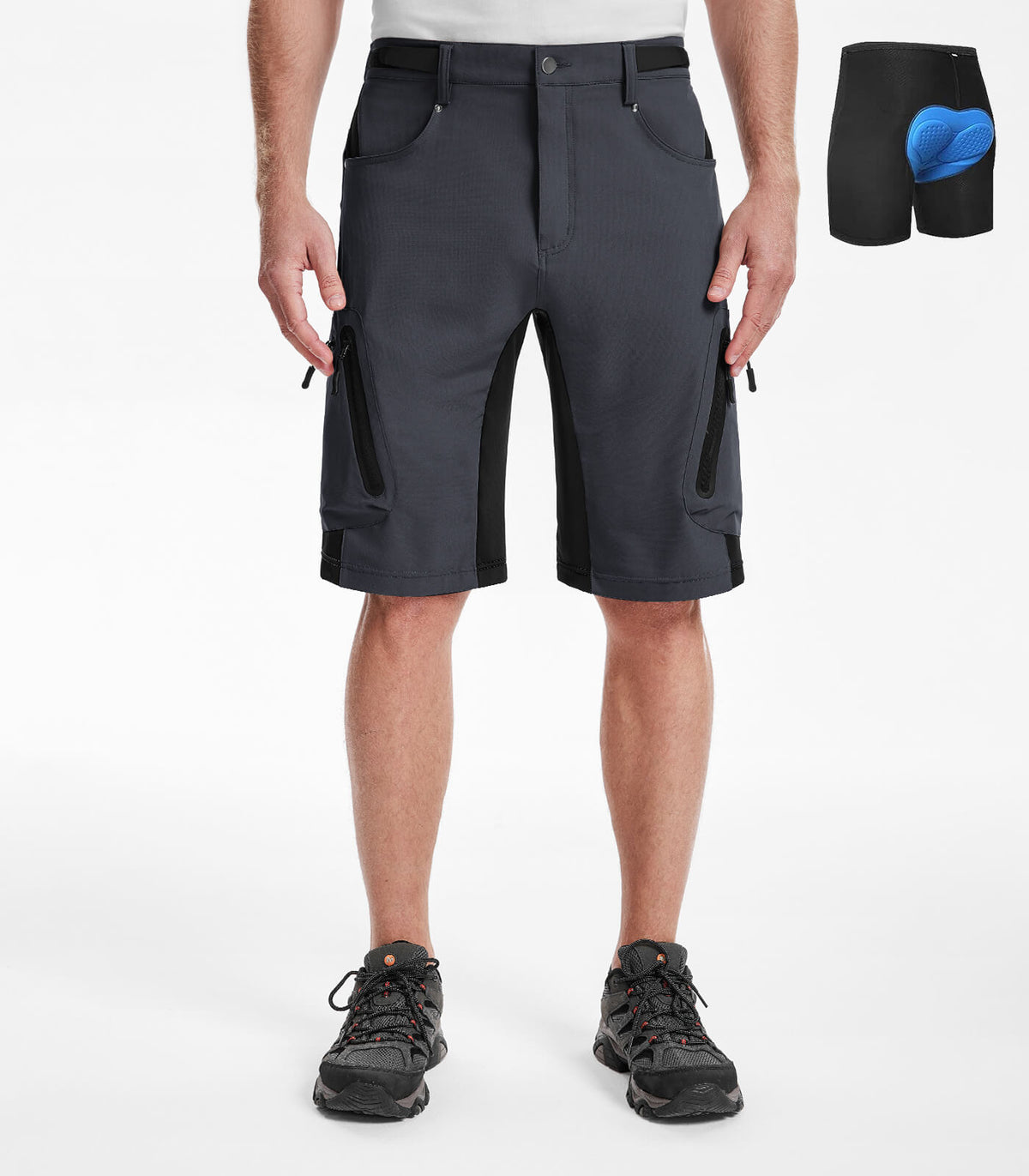 Men's Hiking Cargo Shorts #Color_Dark Grey