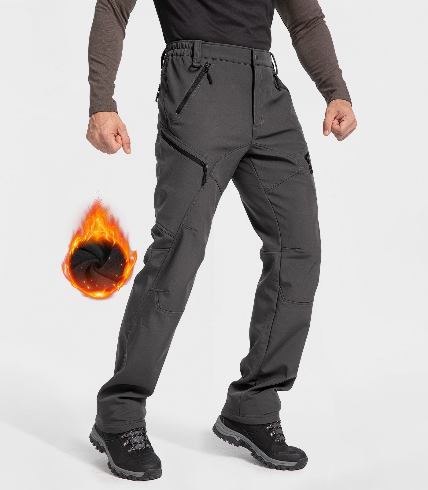 Pantaloni pentru bărbați de schi pe zăpadă, căptușiți cu fleece - SnowVenture M054