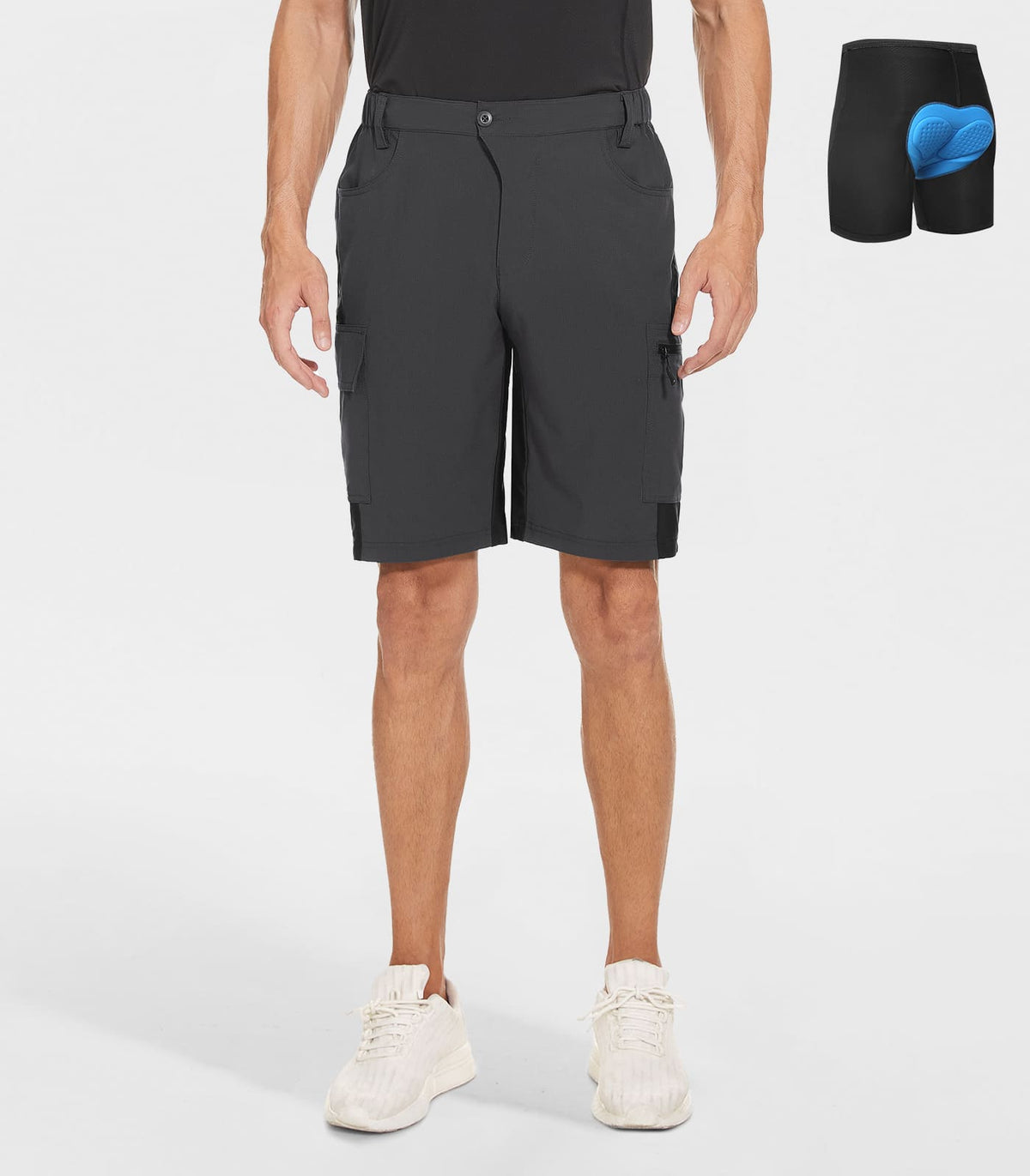 Mountain Bike Shorts Mens Padded MTB #Color_dark grey