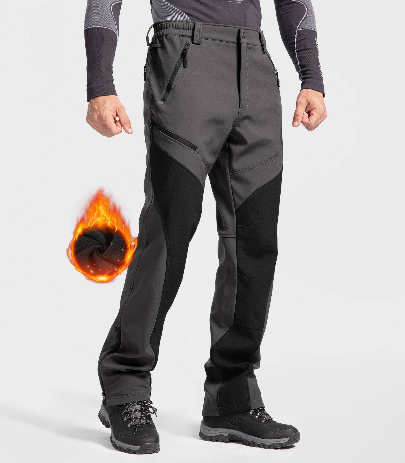 Pantalon d'hiver pour homme doublé en polaire - SnowVenture M055