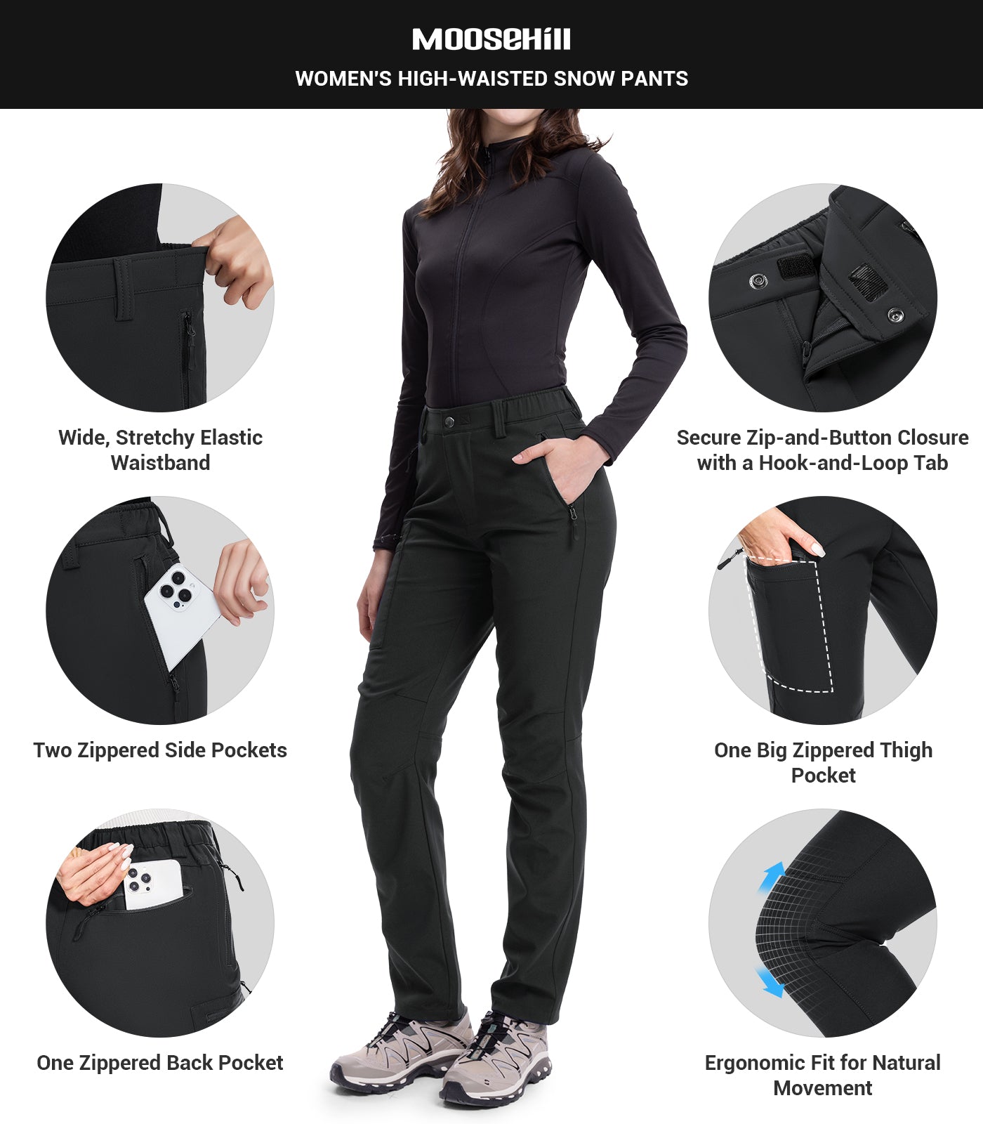 Pantalon de randonnée en ski de neige pour femmes - SnowVenture W003