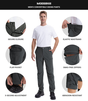 Men's Convertible Hiking Pants Quick Dry Cargo Pants - HikerFlex M015