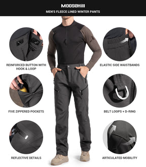 Pantaloni pentru bărbați de schi pe zăpadă, căptușiți cu fleece - SnowVenture M054