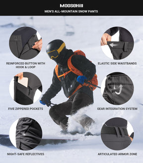 Pantalon d'hiver pour homme doublé en polaire - SnowVenture M055