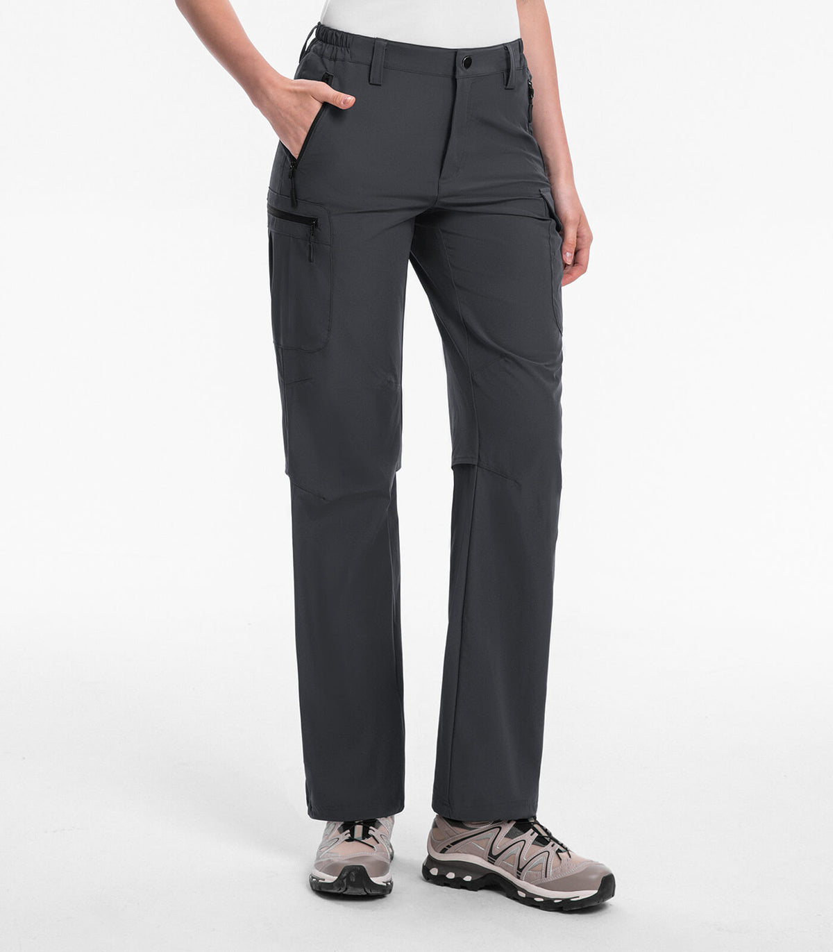 Moosehill Outdoor Clothing丨Women's Hiking Cargo Pants #Color_dark grey