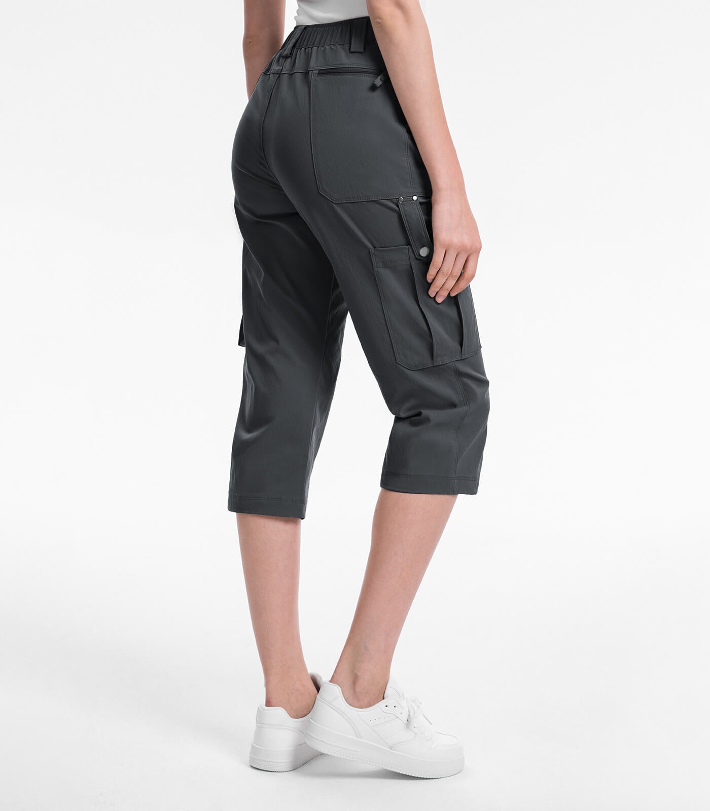 Pantalones Capri Cargo para Mujer de Cintura Alta Impermeables para Senderismo - HikerFlex W012