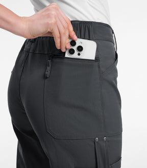 Pantalones Capri Cargo para Mujer de Cintura Alta Impermeables para Senderismo - HikerFlex W012