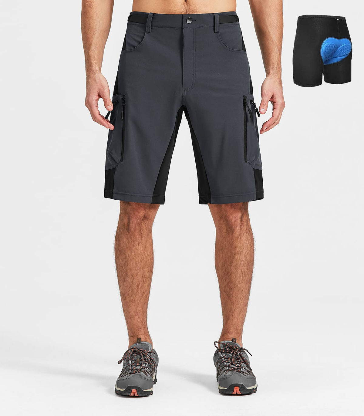 Men's padded mtb Shorts #Color_Dark Grey
