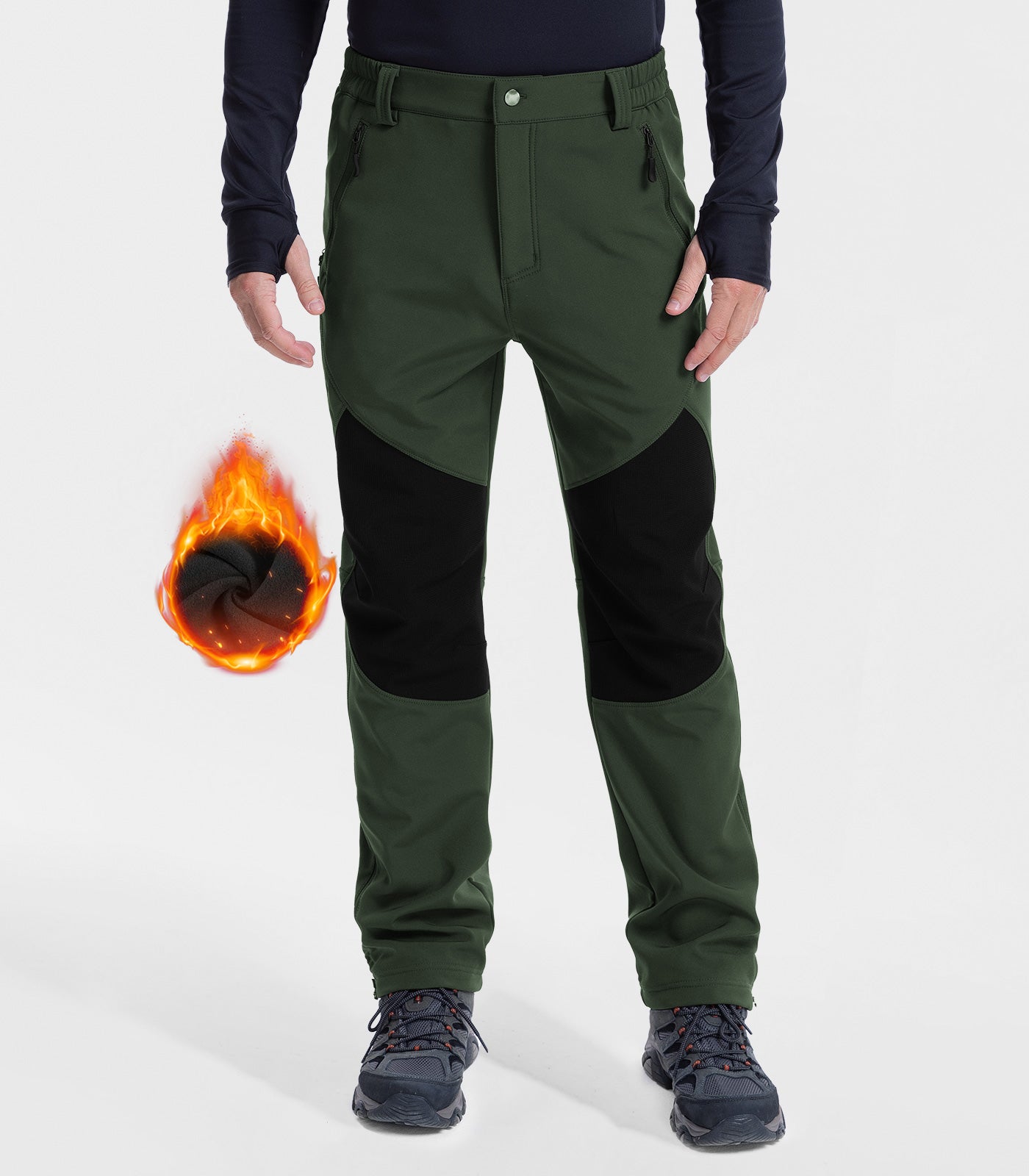 Men's Snow Ski Pants Fleece Lined Waterproof - SnowVenture M041