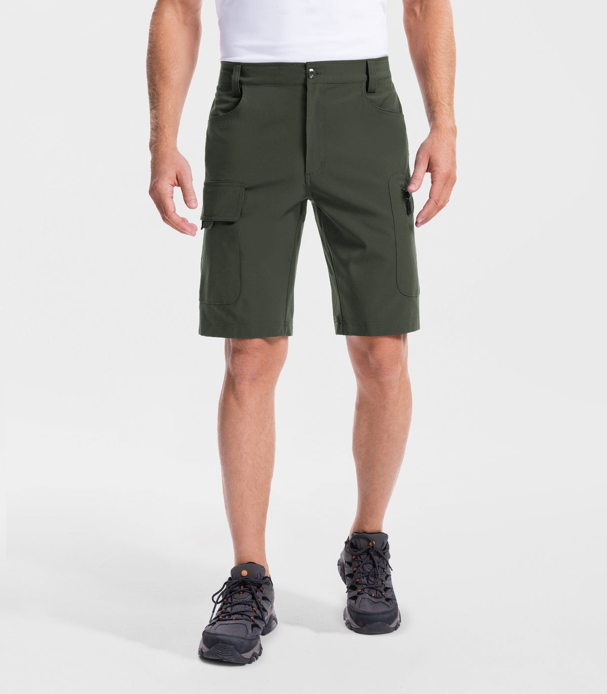 Men's Hiking Cargo Shorts #Color_Army Green