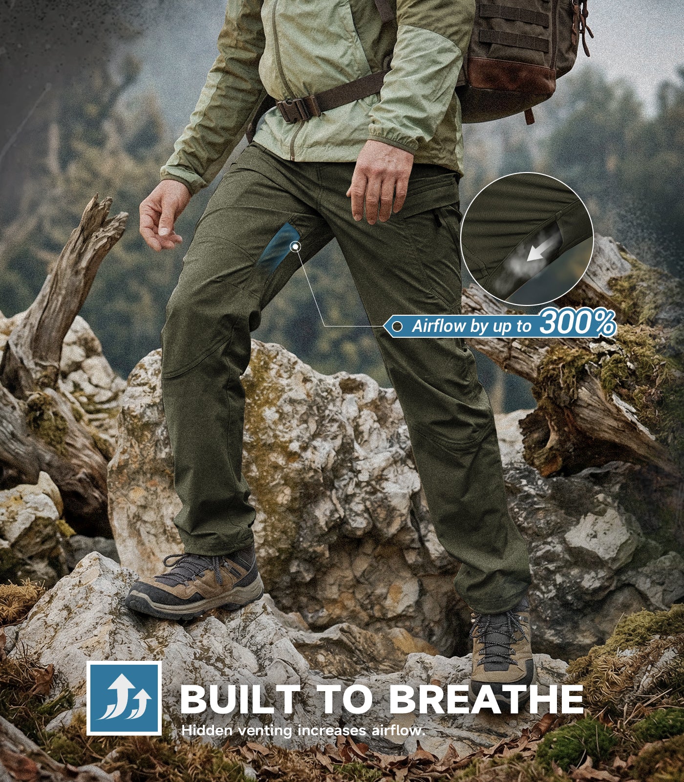 Men's Hiking Pants Lightweight Quick Dry - HikerFlex M047