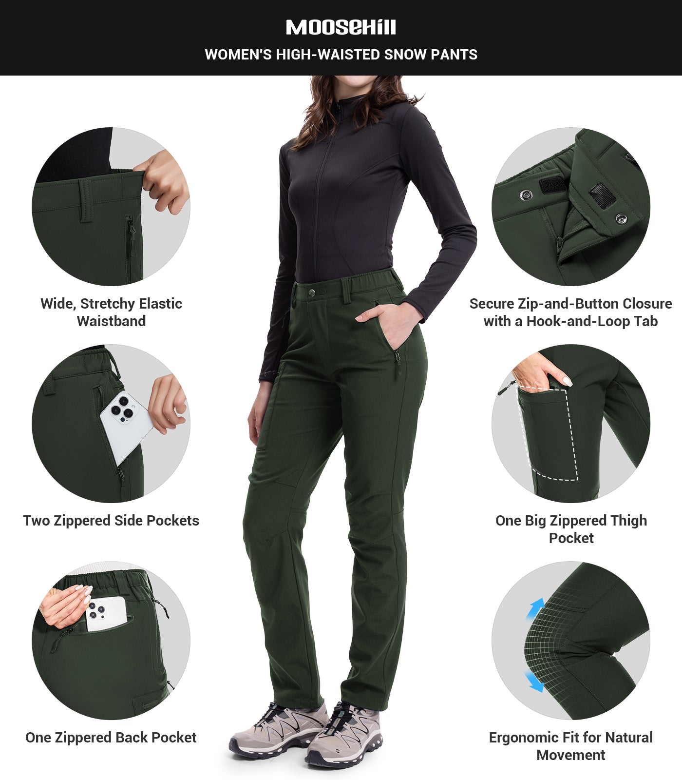 Pantalon de randonnée en ski de neige pour femmes - SnowVenture W003