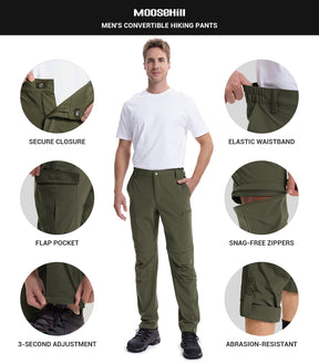 Men's Convertible Hiking Pants Quick Dry Cargo Pants - HikerFlex M015