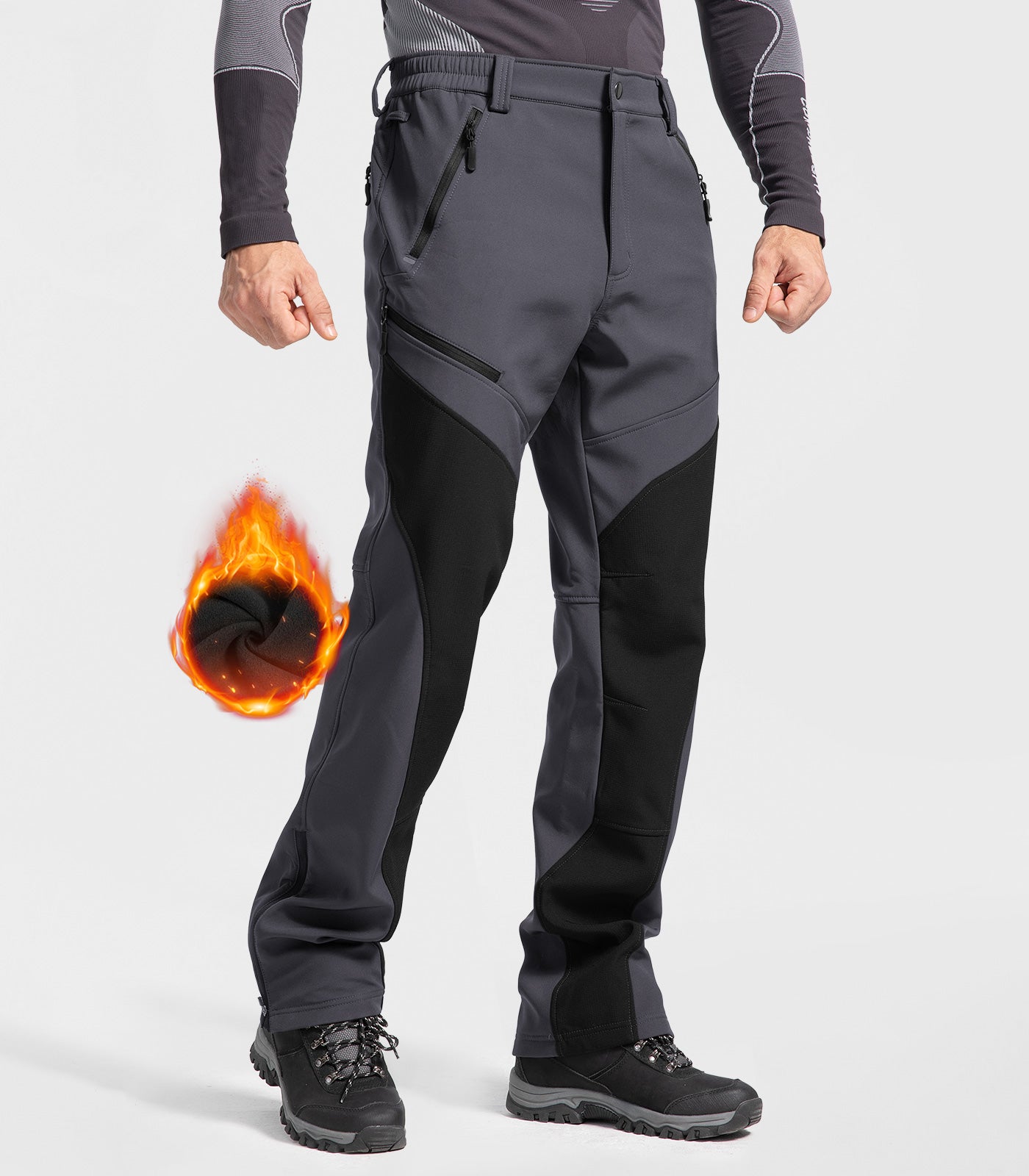 Pantalon d'hiver pour homme doublé en polaire - SnowVenture M055