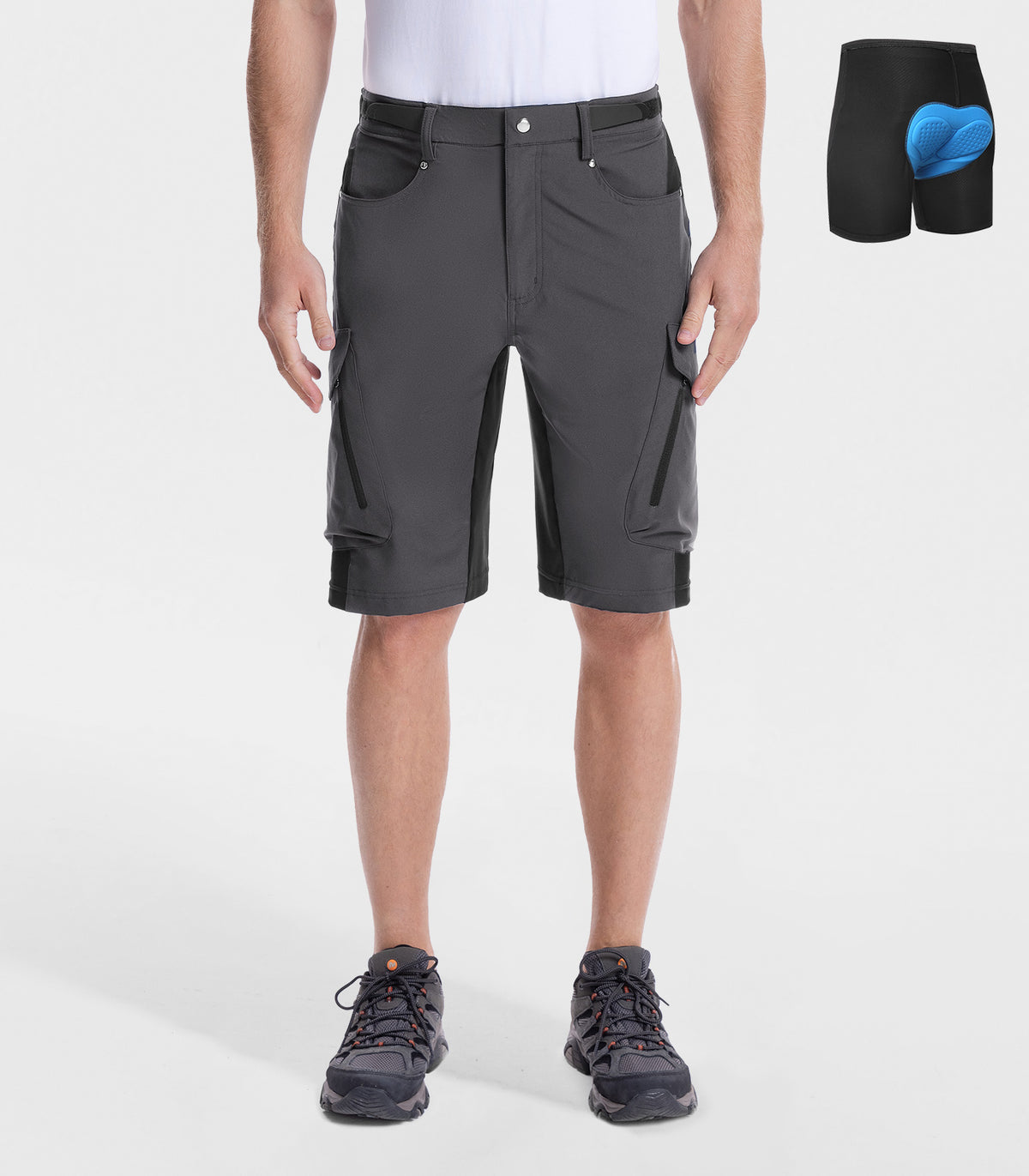 Men's Outdoor Quick Dry Lightweight Stretchy Shorts for Hiking #Color_grey