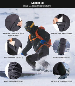 Pantalon d'hiver pour homme doublé en polaire - SnowVenture M055