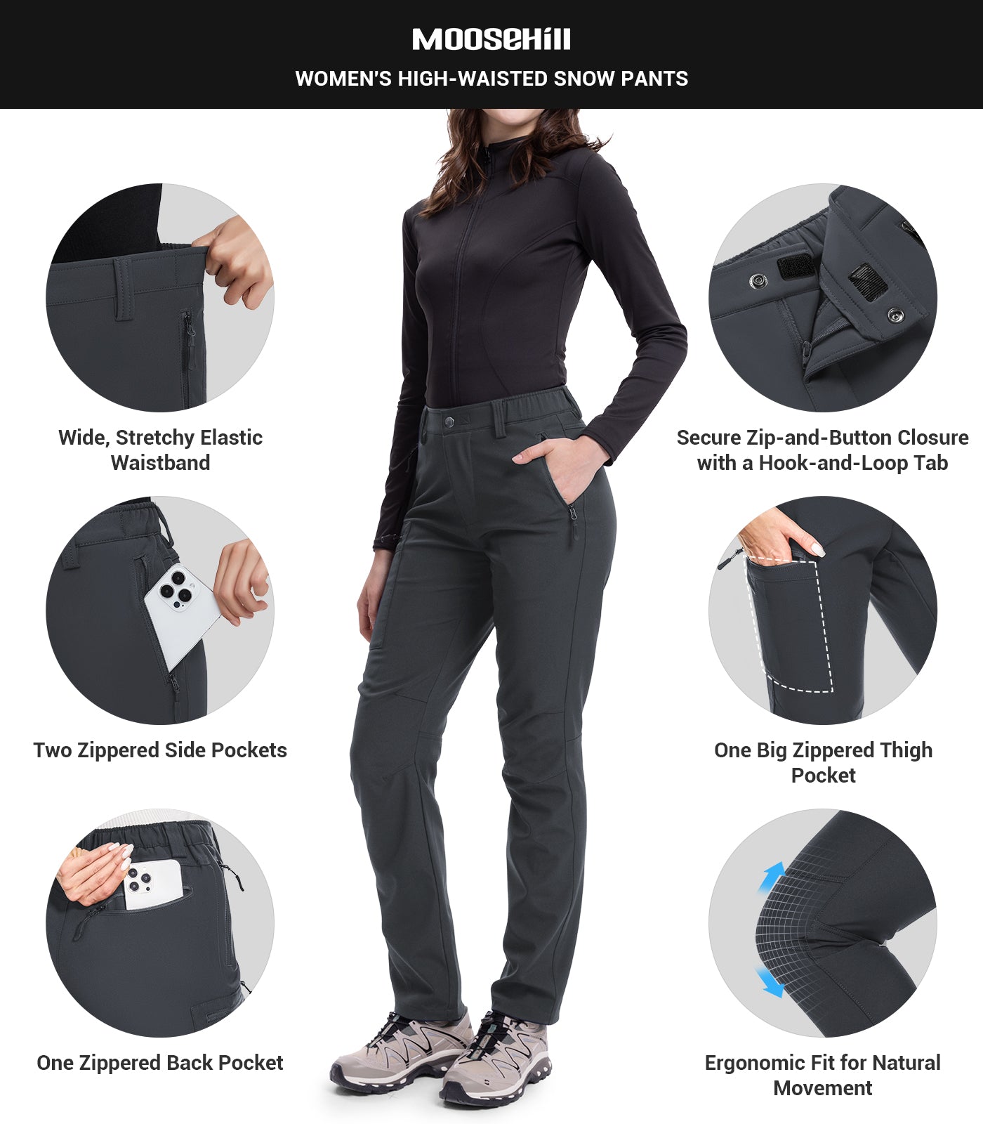 Pantalon de randonnée en ski de neige pour femmes - SnowVenture W003