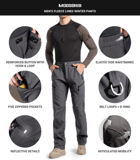 Pantaloni pentru bărbați de schi pe zăpadă, căptușiți cu fleece - SnowVenture M054