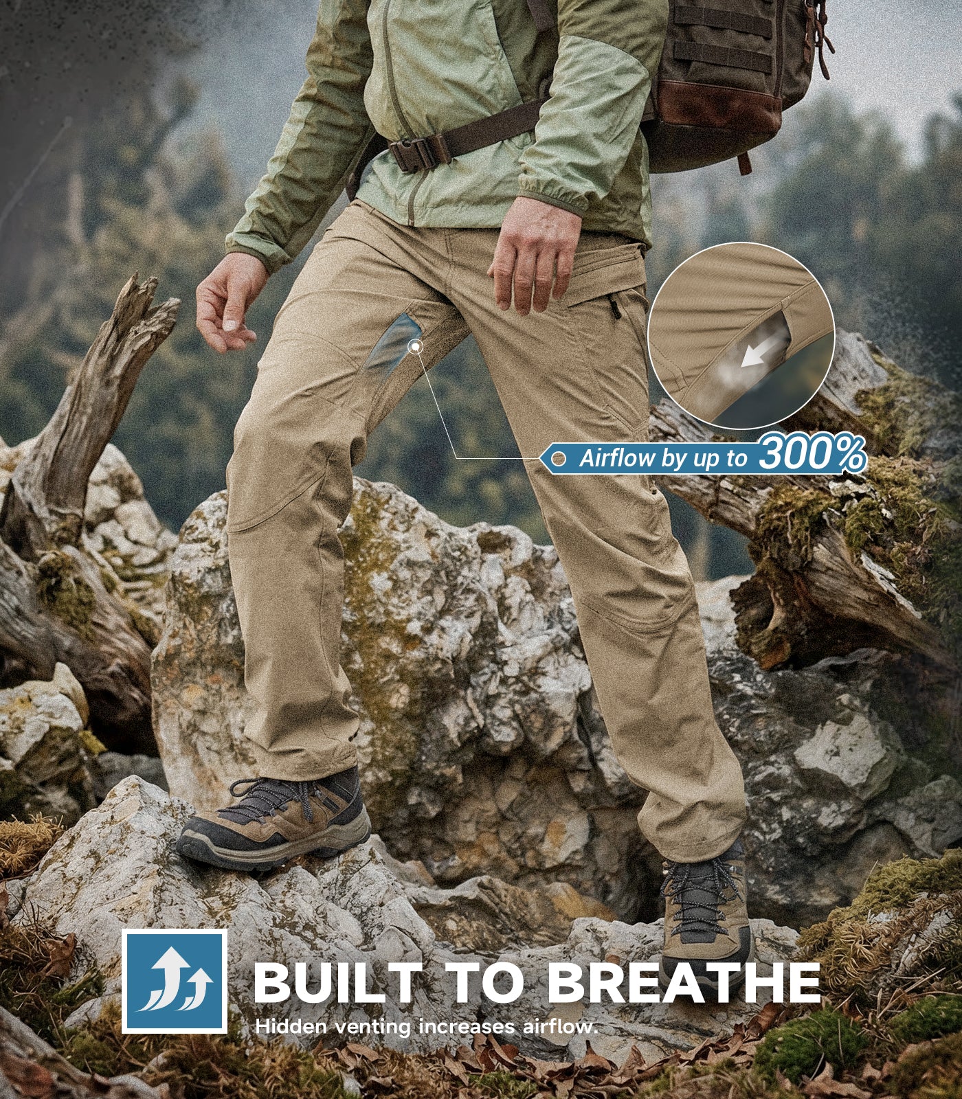 Men's Hiking Pants Lightweight Quick Dry - HikerFlex M047