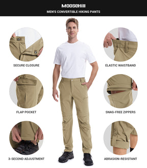 Men's Convertible Hiking Pants Quick Dry Cargo Pants - HikerFlex M015
