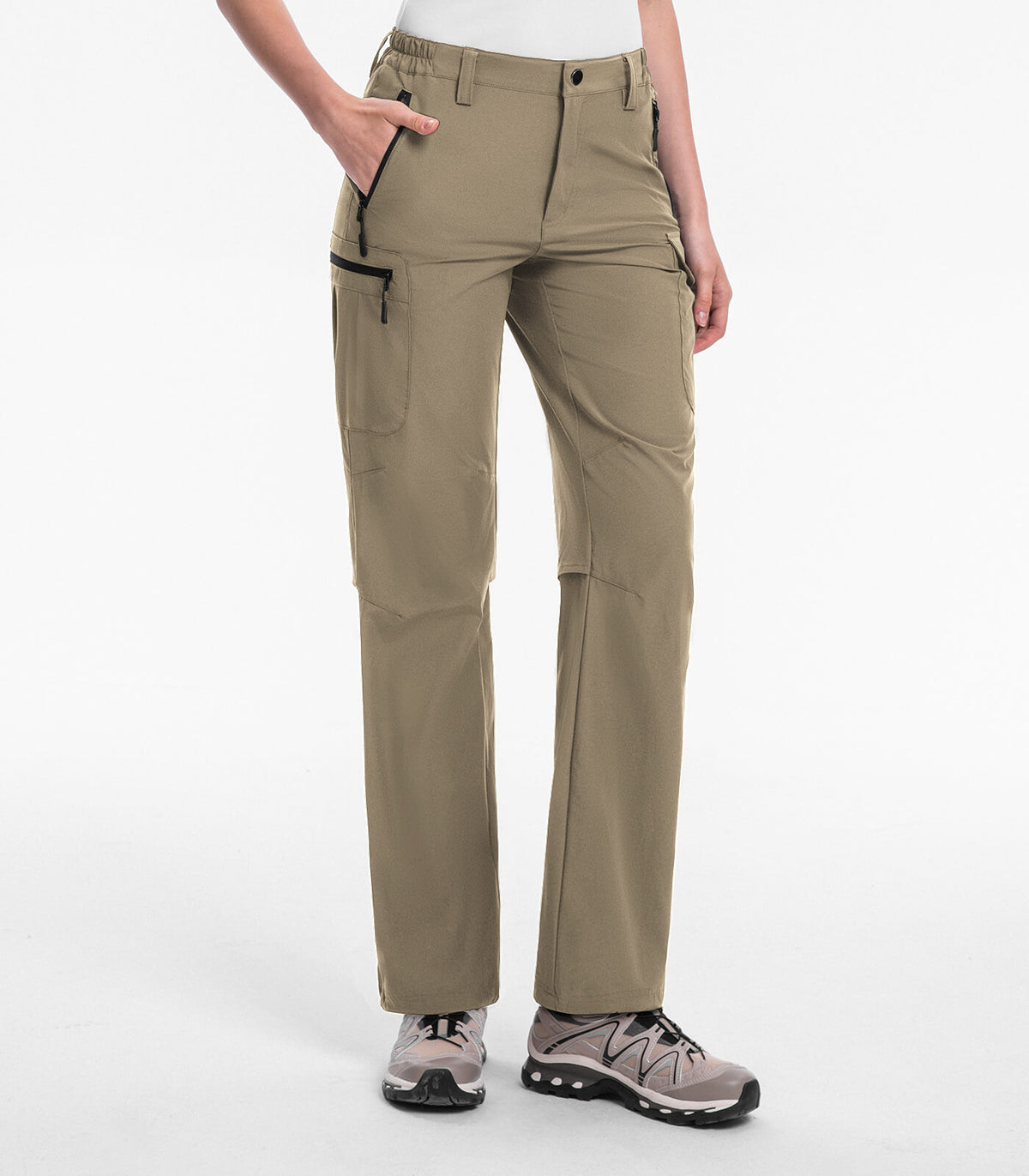 Women's Hiking Cargo Pants #Color_khaki