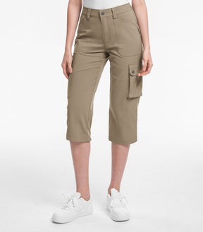 Pantalones Capri Cargo para Mujer de Cintura Alta Impermeables para Senderismo - HikerFlex W012
