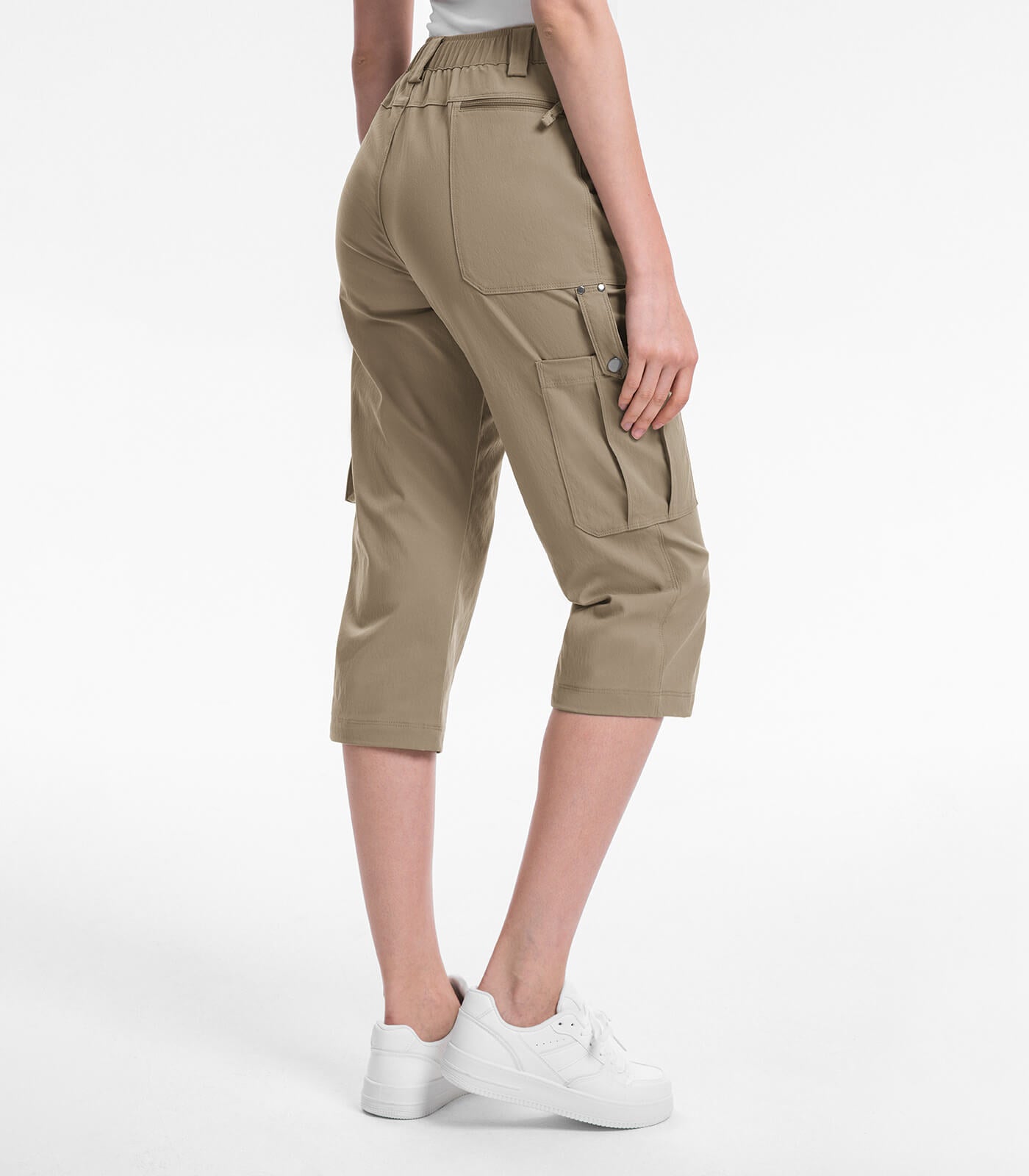 Pantalones Capri Cargo para Mujer de Cintura Alta Impermeables para Senderismo - HikerFlex W012