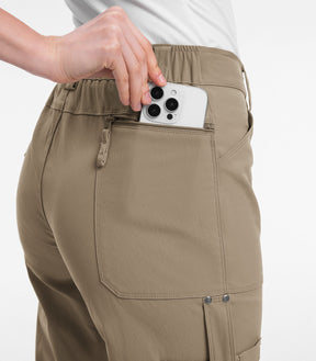 Pantalones Capri Cargo para Mujer de Cintura Alta Impermeables para Senderismo - HikerFlex W012