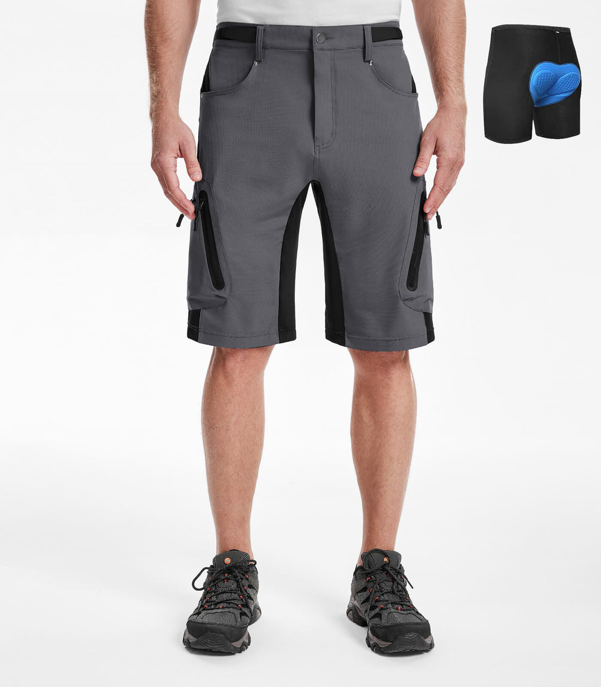 Men's Hiking Cargo Shorts #Color_Grey