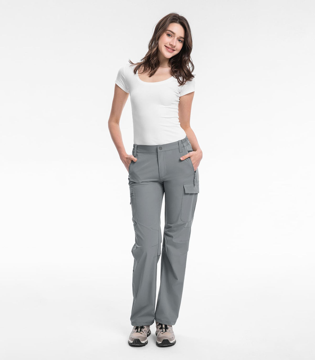 women hiking pants #Color_Light grey