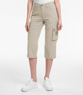 Pantalones Capri Cargo para Mujer de Cintura Alta Impermeables para Senderismo - HikerFlex W012