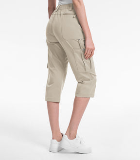 Pantalones Capri Cargo para Mujer de Cintura Alta Impermeables para Senderismo - HikerFlex W012
