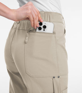 Pantalones Capri Cargo para Mujer de Cintura Alta Impermeables para Senderismo - HikerFlex W012