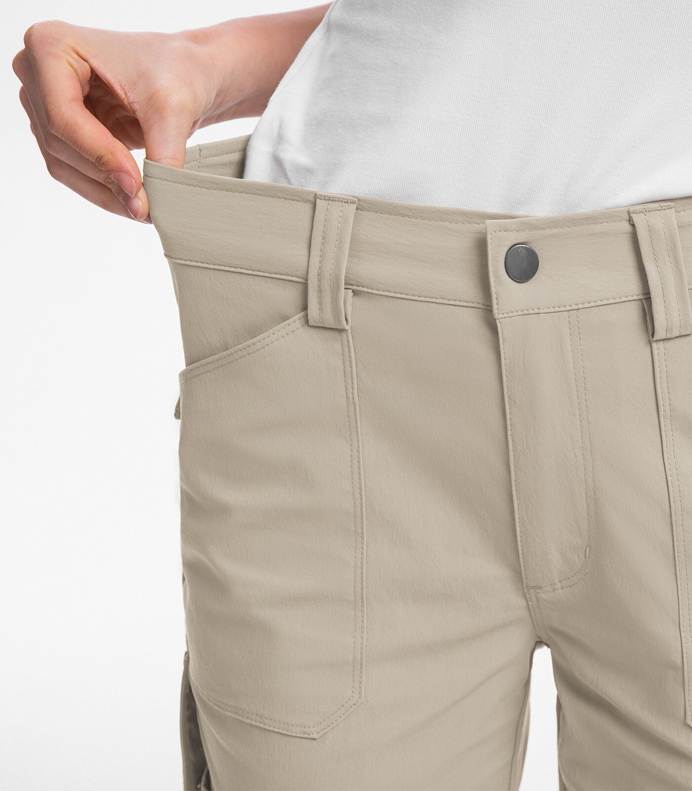 Pantalones Capri Cargo para Mujer de Cintura Alta Impermeables para Senderismo - HikerFlex W012