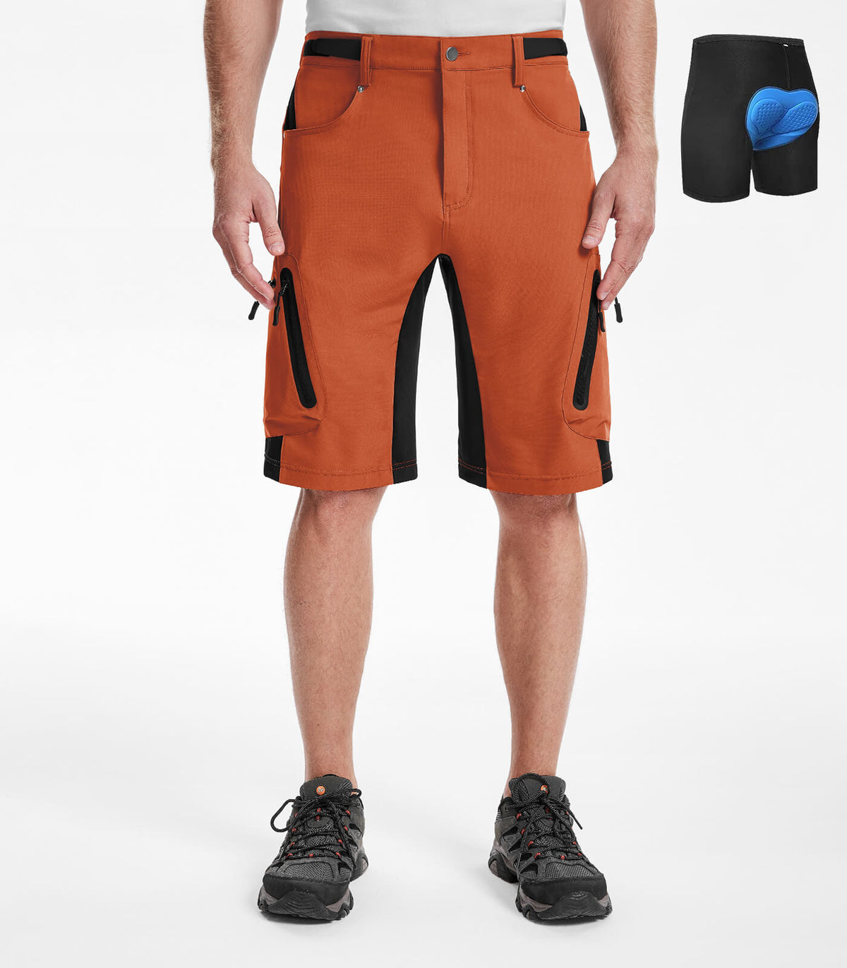 Men's Hiking Cargo Shorts #Color_Orange