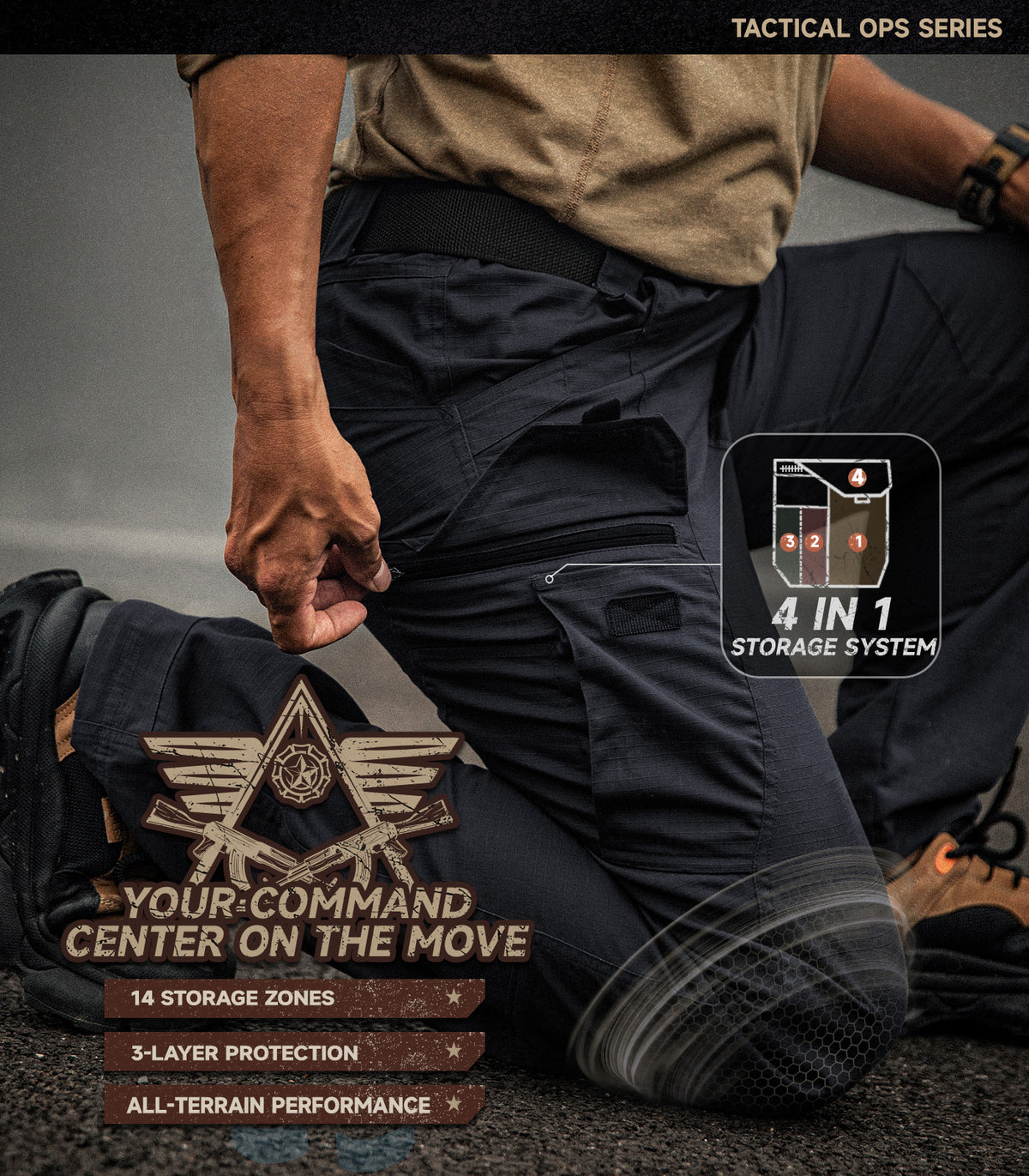 Men's Cargo Tactical Pants - HikerFlex M052