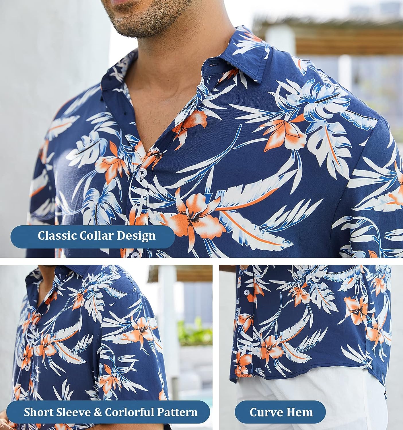 ANORGO Men's Hawaiian Shirts 01